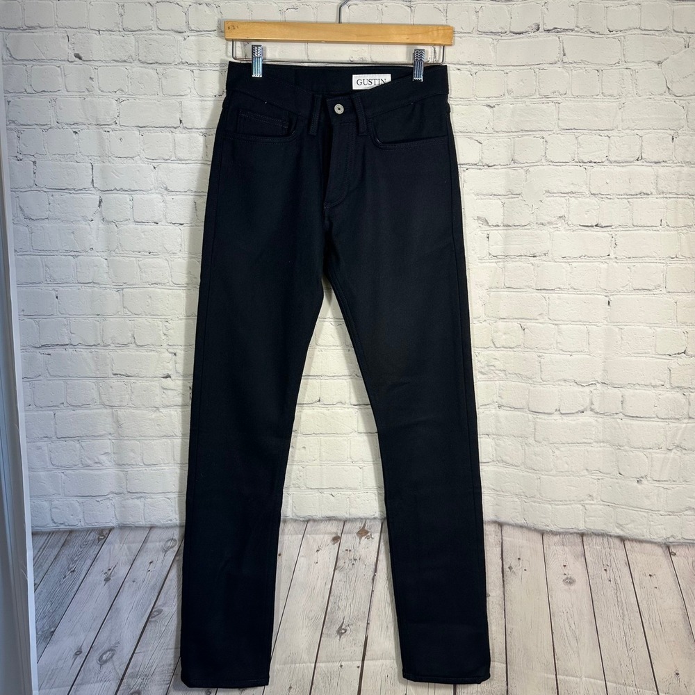 Gustin‎ Mens Wool Blend Five Pocket Pants Charcoal Black Button Fly Size 29